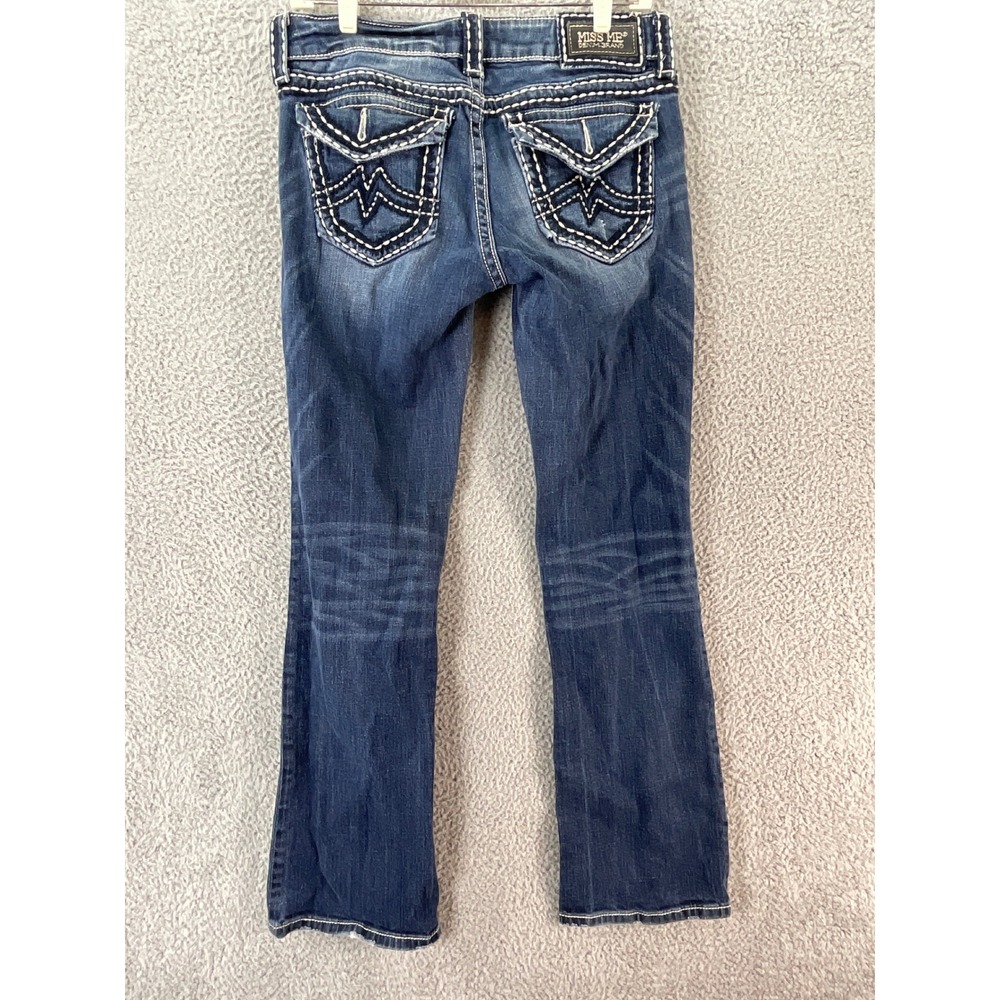 Miss Me Bootcut Jeans Womens30 Blue Thick Stitch Embellished Western Rodeo Retro